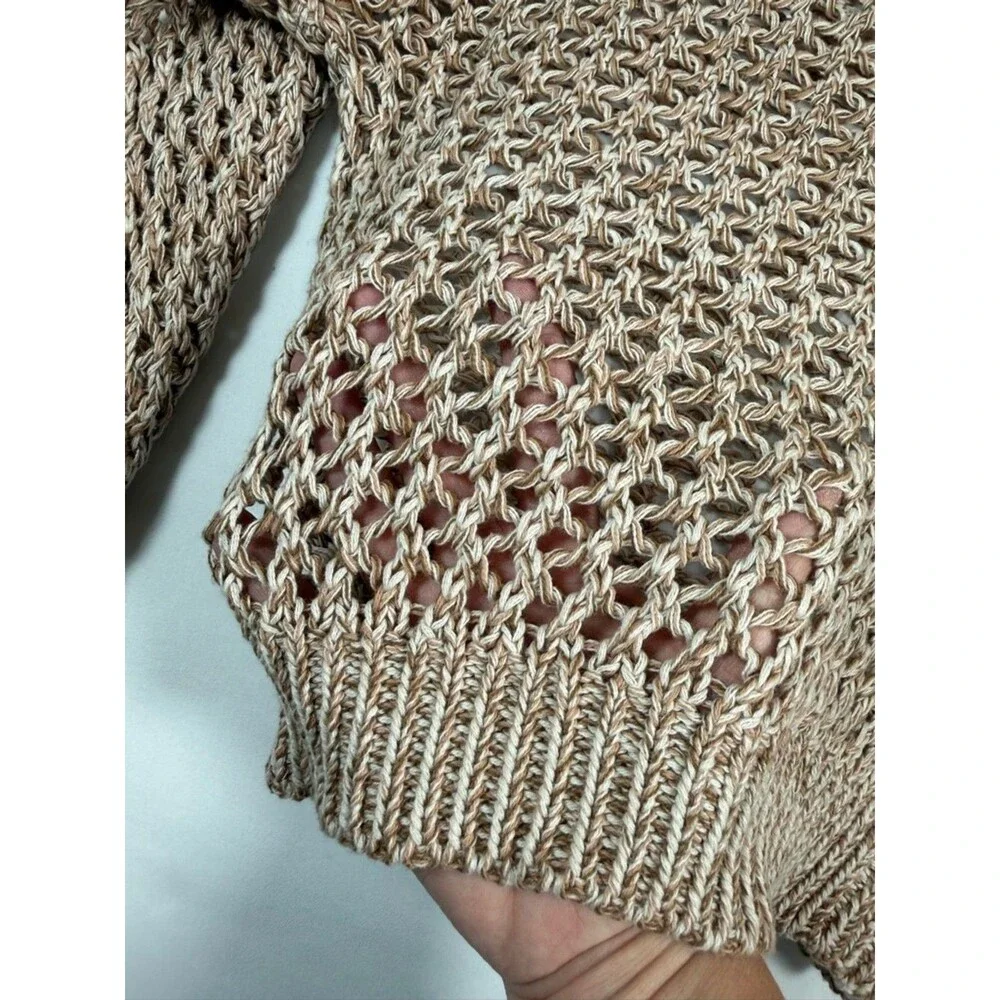 JESSICA‎ SIMPSON Girls Sweater 6X Open Knit Cropped Neutral Boho Cottagecore